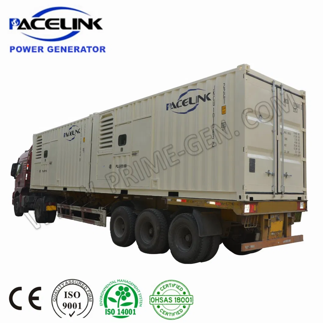 1000kVA Prime Rated USA Cummins Powered 20′hq Containerized Silent Diesel Generator Set with Inbuilt Muffler
