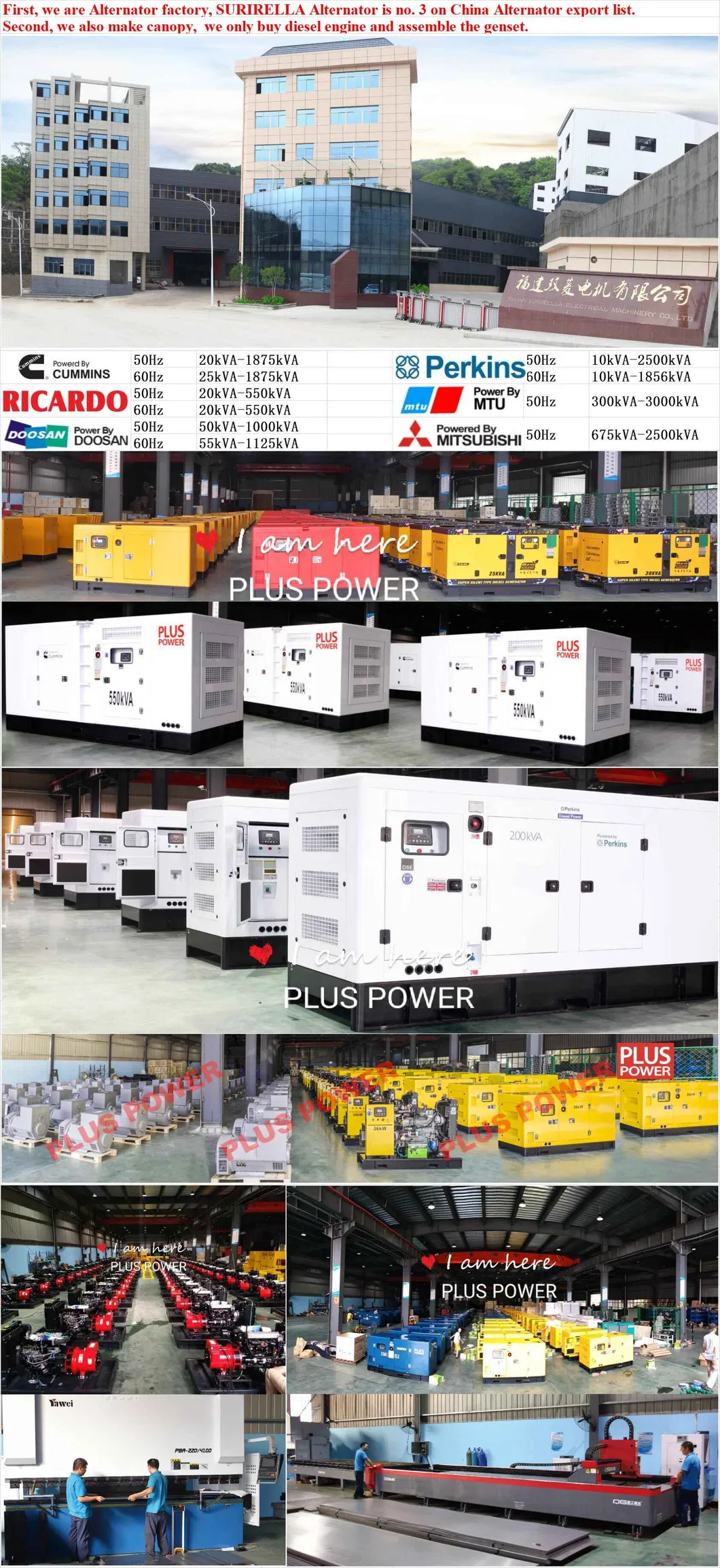 108kw 135kVA Cummin S Super Silent Diesel Power Generators (15kVA 20kVA 25kVA 30kVA 50kVA 60kVA 80kVA 100kVA 150kVA 200kVA 250kVA 300kVA 500kVA 800kVA 1000kVA)