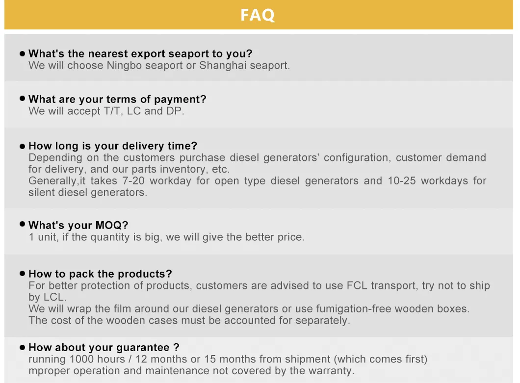 12.5-312kVA China Yuchai Power Diesel Generator Soundproof Generator Set