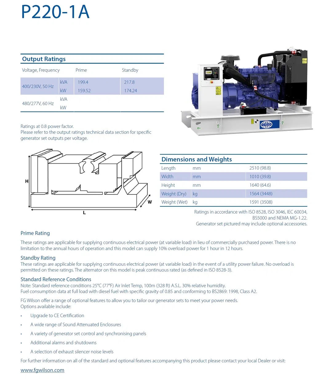 2019 New Series! Economical 200kVA 160kw Fg Wilson Diesel Generator Price