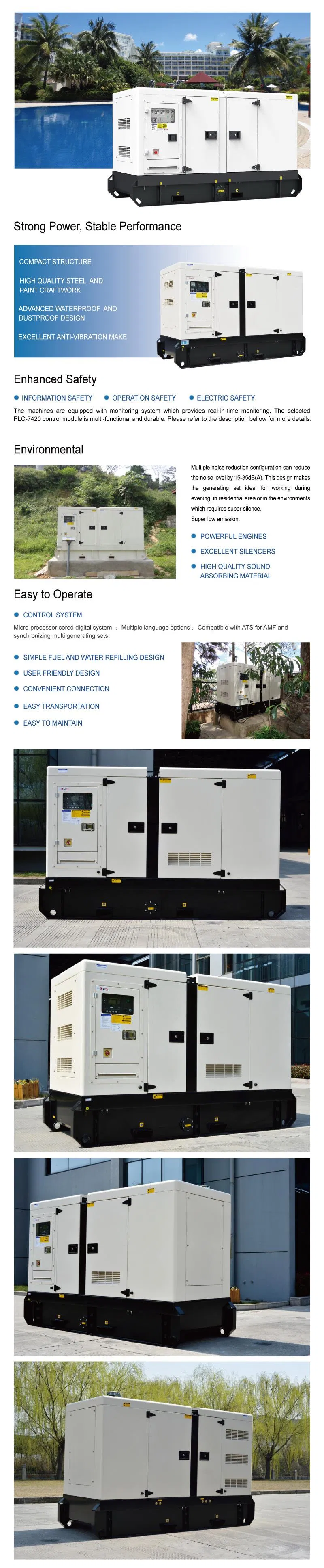 230kVA 184kw Kate Power Silent Type Diesel Generator Set