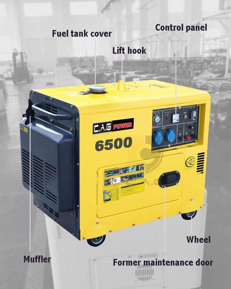 5 Kw 6.5kVA 6500W 380V 415V 3-Phase 186fa Industrial Mobile Diesel Engines Generators