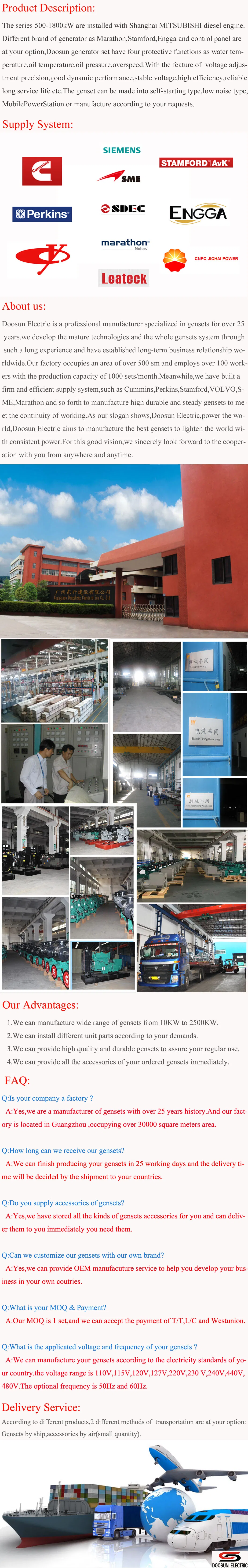 536kw/670kVA Diesel Power Generator Electric by Mitsubishi S6r2-Pta-C Engine