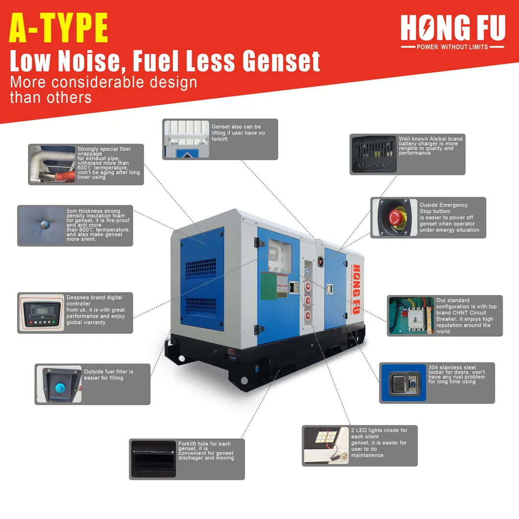 600L Fuel Tank China Xichai Engine 24kw 30kVA Fawde Diesel Generator