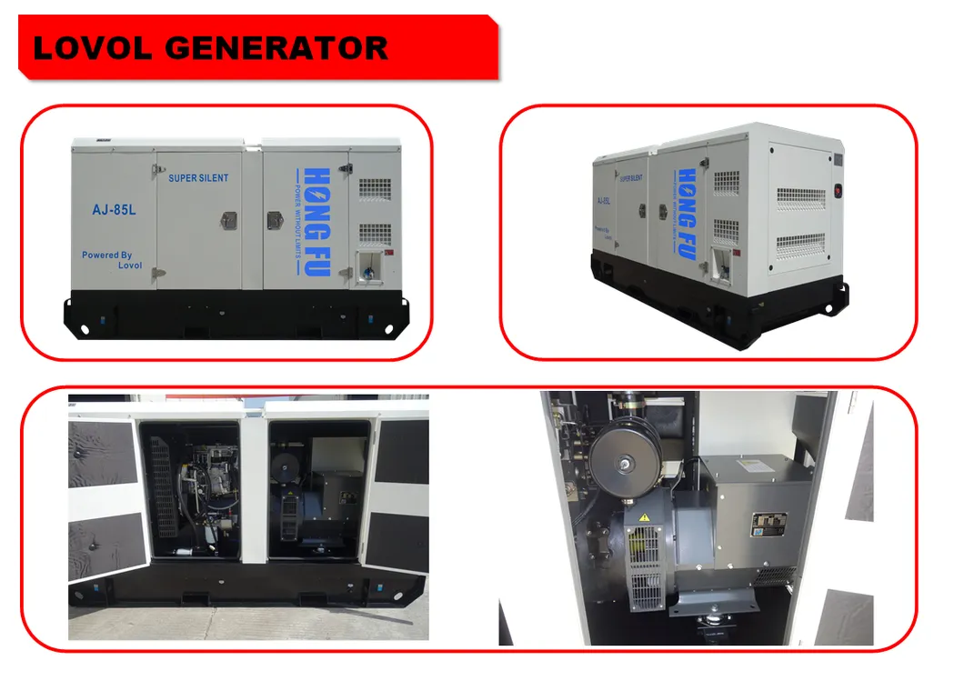 78kw/98kVA 86kw/107kVA Diesel Generator Lovol Engine for Power Station