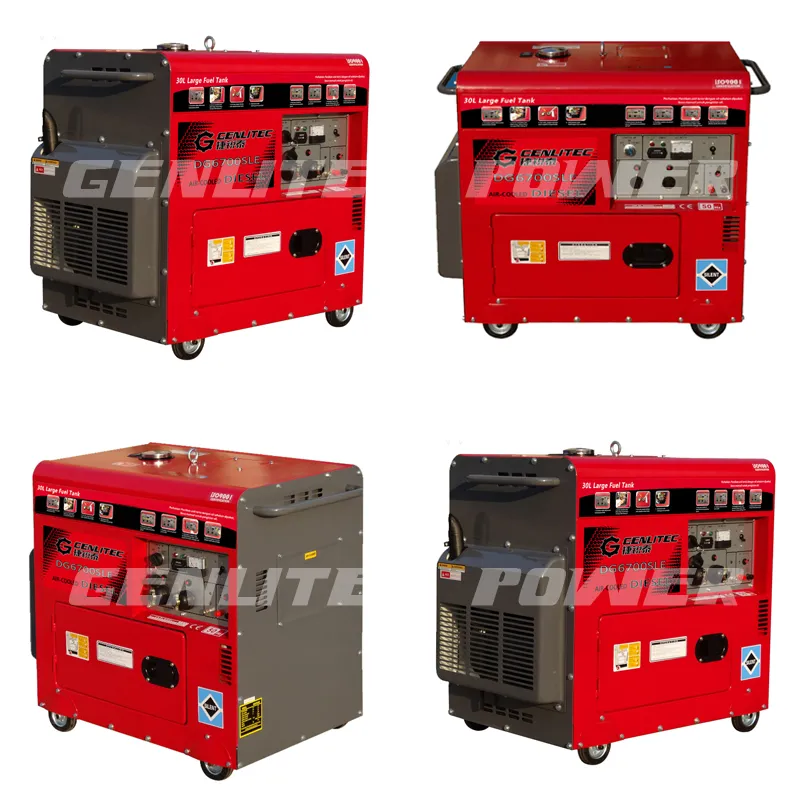 Air Cooled Single Cylinder Diesel Generator Set Silent Type 4.5kw 5kw 5.5kw 6kw 7kw
