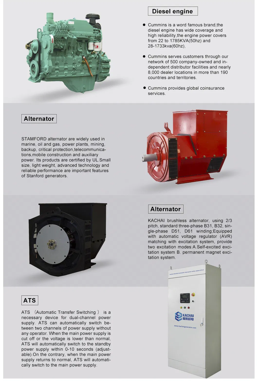 China Supplier 20-1200kw Air Cooled Diesel Generator Set by Yuchai Powered