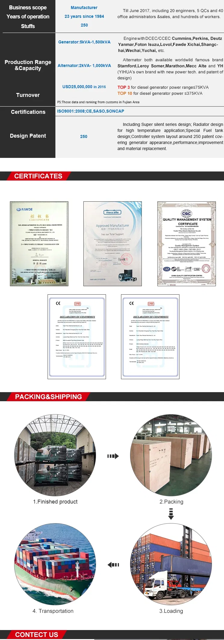 Cummins 200-1200kw Silent Power Electrical Generator[IC180930A]