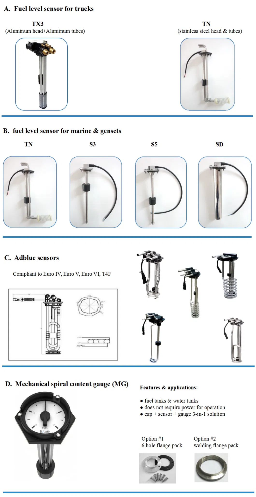 Fuel Tank Level Gauge with Option of Bsp1 1/2 and M45*2 Thread