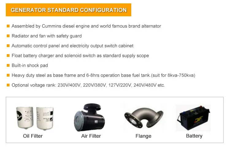 High Quality Silent 100kw/120kw/140kw/160kw with Engine 50kw Diesel Generator