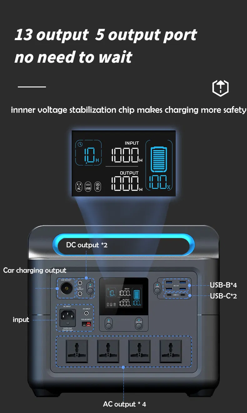 Home Backup Energy Portable Power Supply 1000wh Lithium Iron Batteries