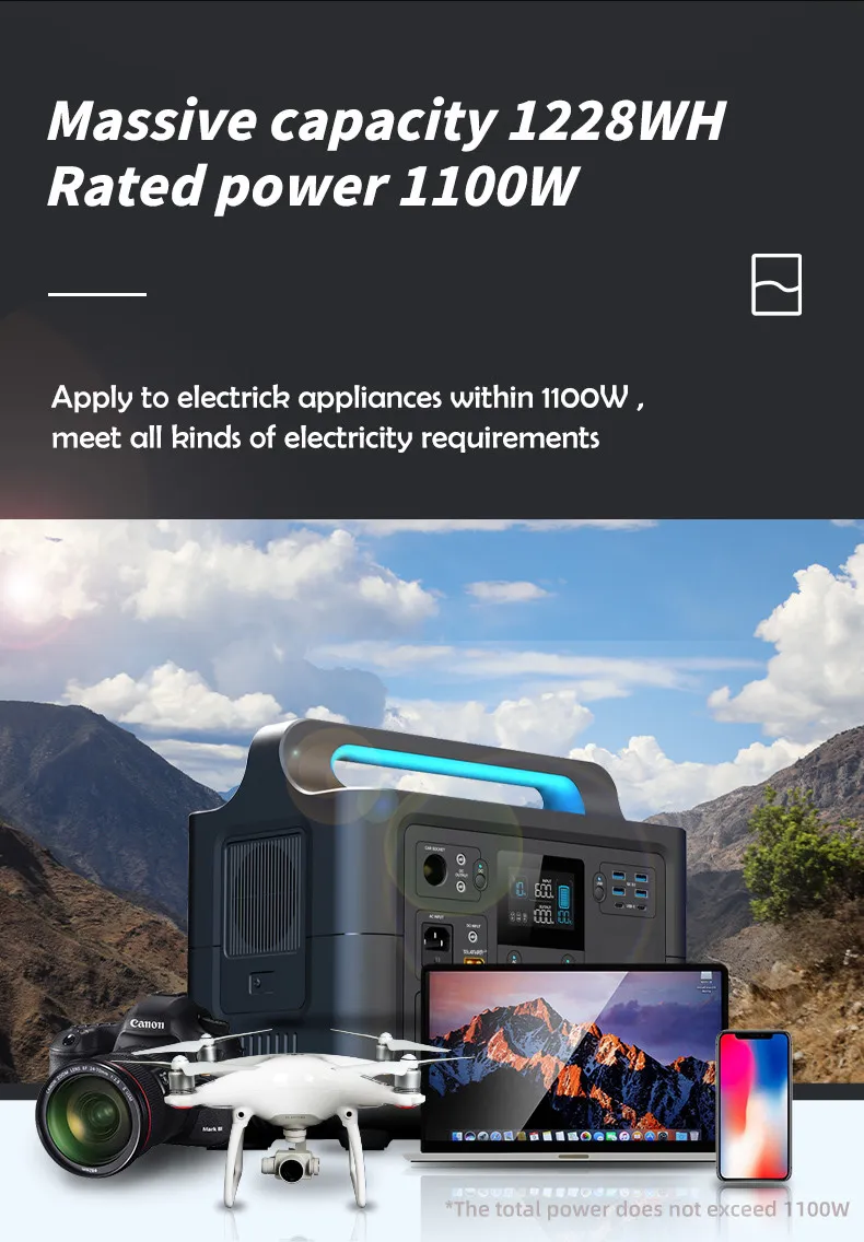 Home Backup Energy Portable Power Supply 1000wh Lithium Iron Batteries