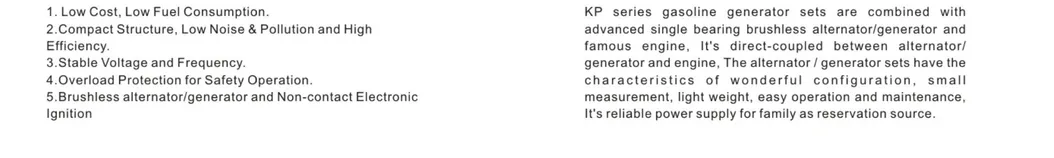 Kanpor ISO Certificate 1500/1800 450W Portable Gasoline Generator with Best Price