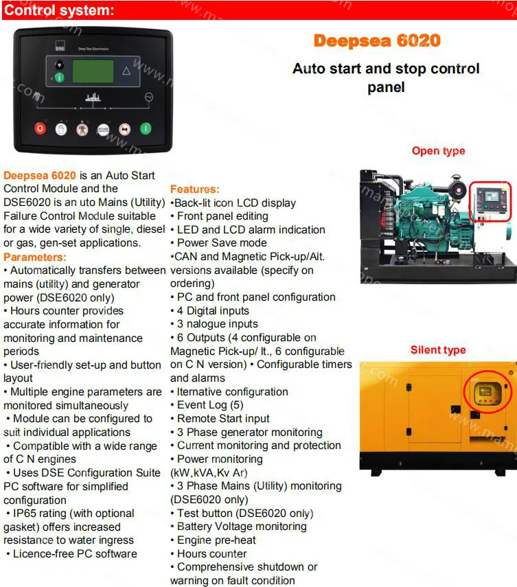 OEM Factory Direct Sale Diesel Engine 6ltaa8.9-G2 180kw/225kVA 200kw/250 Power Electric Genset Generator