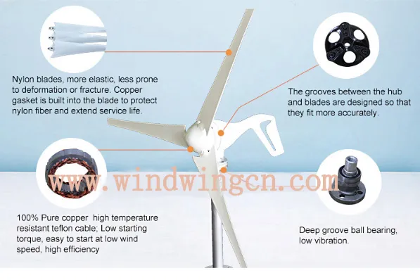 off Grid System 500W Wind Turbine Generator (Wind Turbine 100W-20KW)