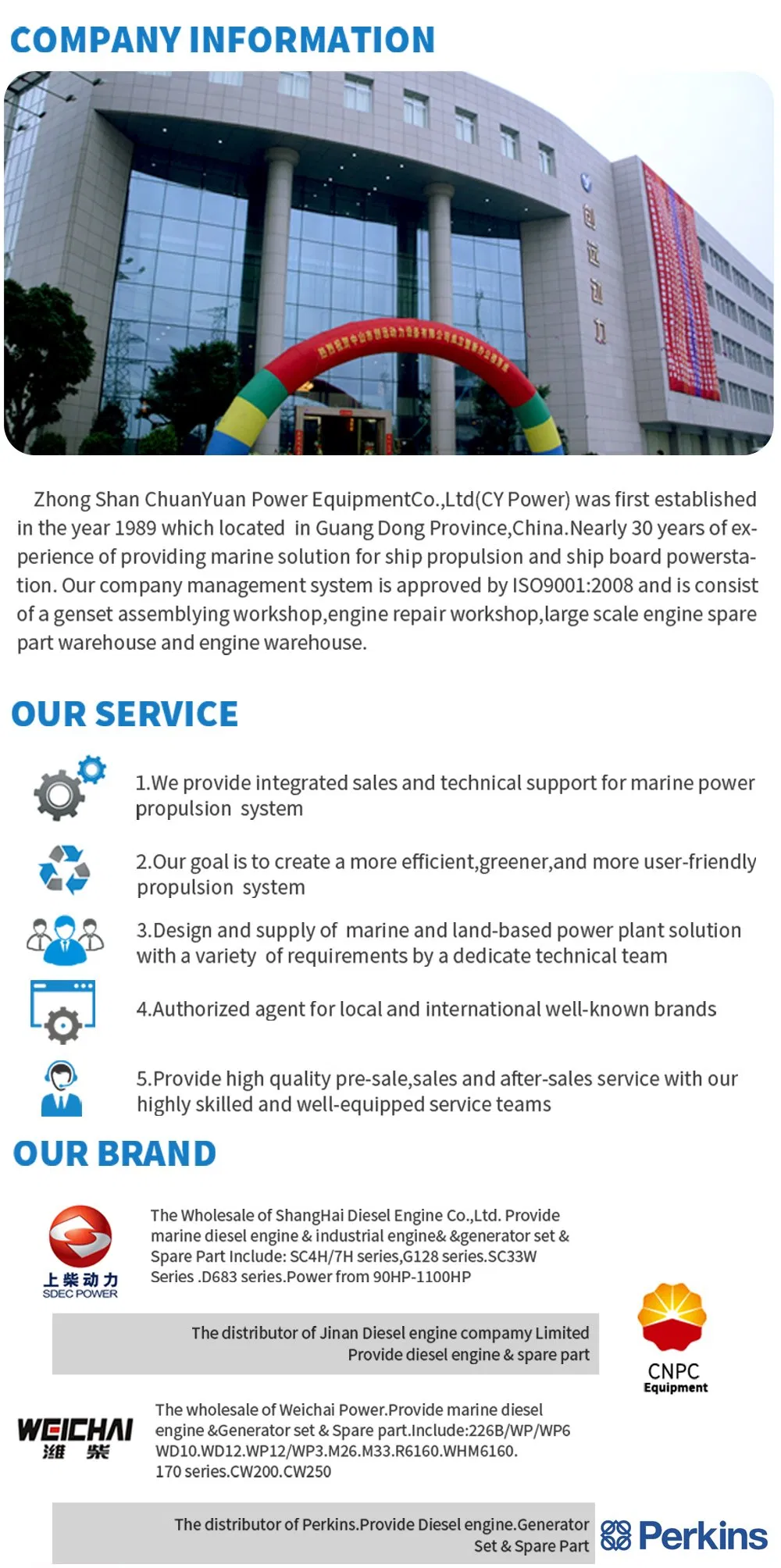 Original Deutz 226b/Wp4/Wp6 Series Marine Diesel Engine for Boat