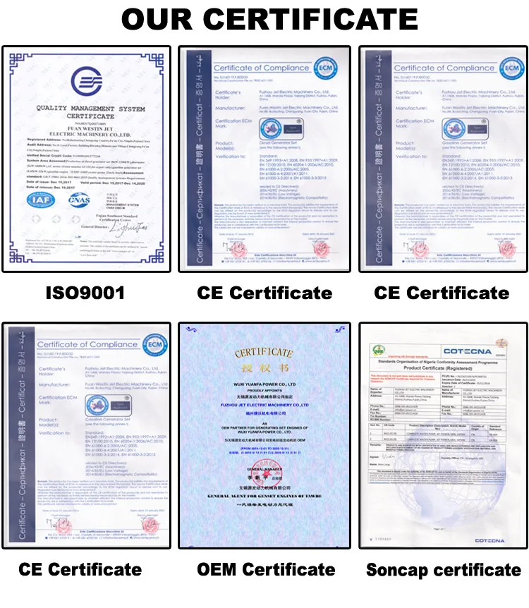 Portable Generators Single Phase 3kw 4kw 5kw Gasoline Engine Generator Set Price