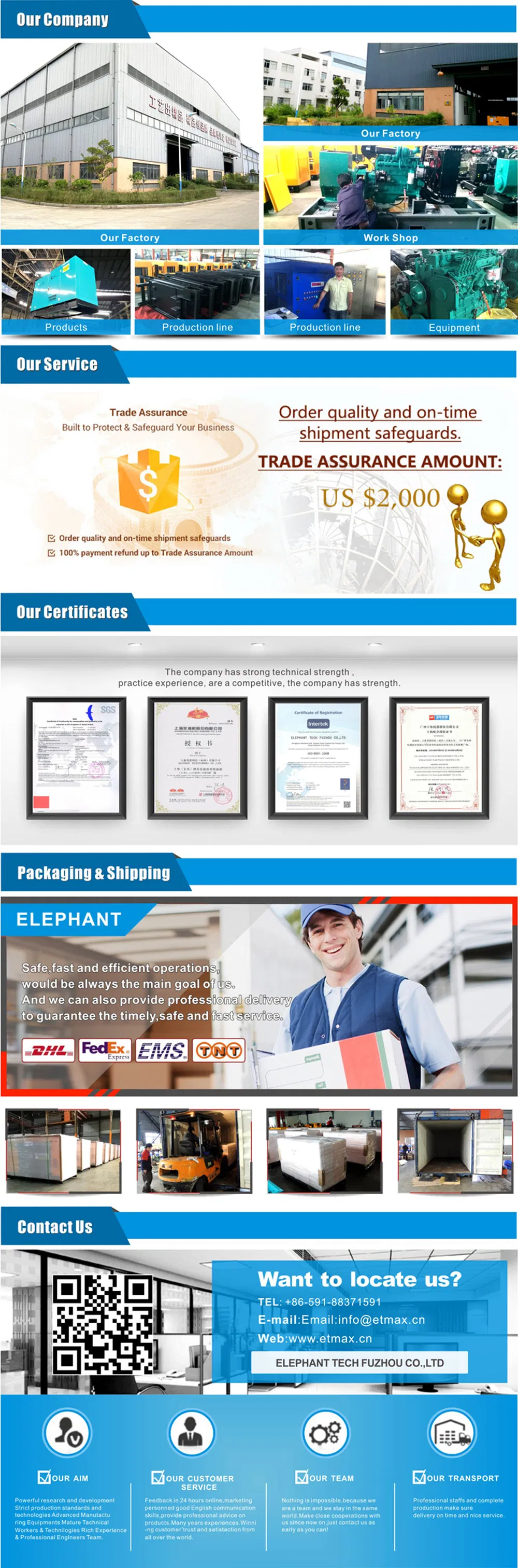 Power by UK Engine 160kw 200kVA Open or Soundproof Type Generator