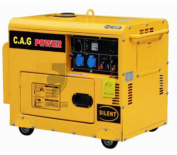 Single/Three Phase AC 6kw 6kVA 7.5kVA Super Low Noise Villa Standby Diesel Generators