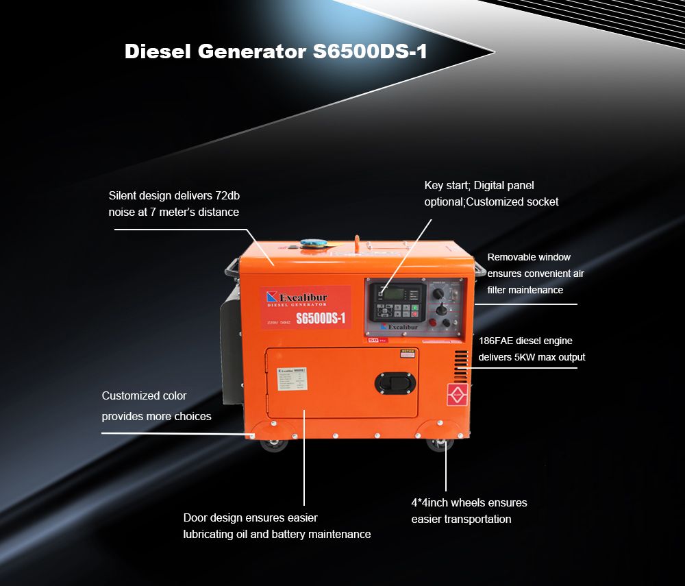 Small Enegry Single Phase 220V 6kw Power Silent Diesel Generator