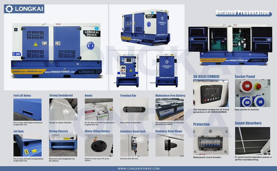 Water Cooled Industrial Doosan Engine 300kVA Prime Diesel Electric Generator with ATS for Building Backup Use