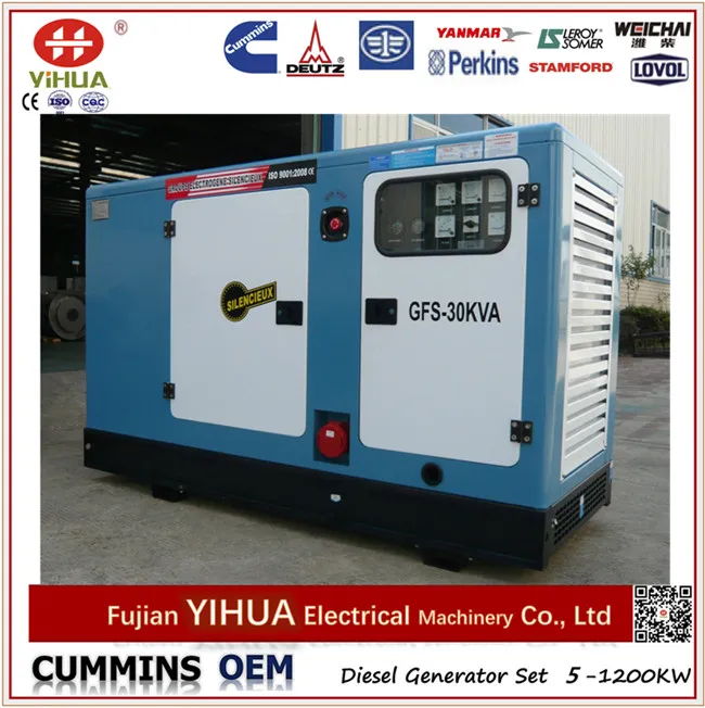 Weifang Ricardo Single/Three Phase Electric Silent Power Diesel Generator Set (10-250kw)